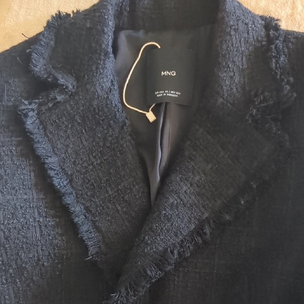 Mango Black Tweed Blazer XS